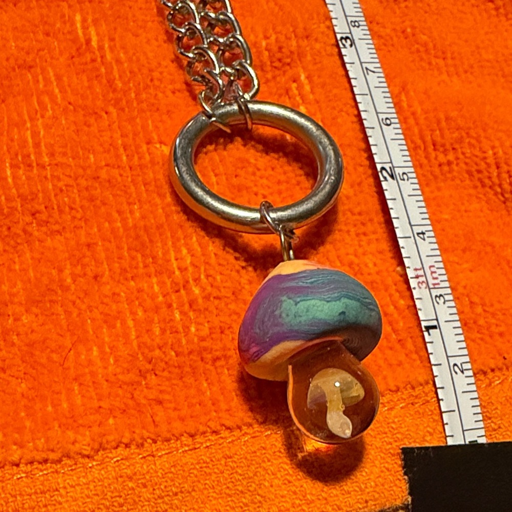 Colorful Mushroom Pendant Necklace
